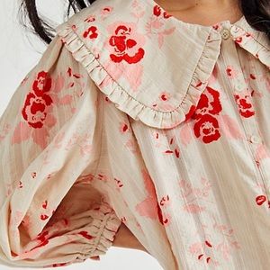 Free People floral top size Large